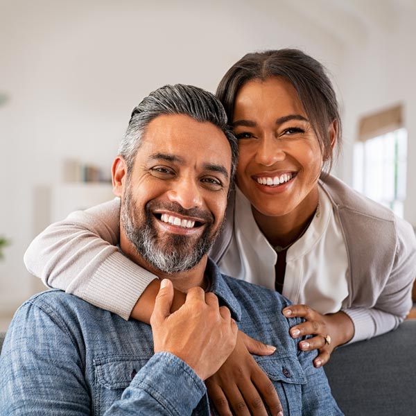 smiling middle aged couple